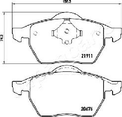 Japanparts PA-0941AF - Bremžu uzliku kompl., Disku bremzes ps1.lv