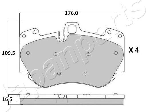 Japanparts PA-0919AF - Bremžu uzliku kompl., Disku bremzes ps1.lv