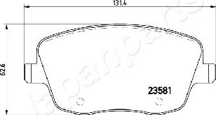 Japanparts PA-0935AF - Bremžu uzliku kompl., Disku bremzes ps1.lv