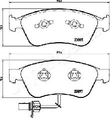 Japanparts PA-0923AF - Bremžu uzliku kompl., Disku bremzes ps1.lv