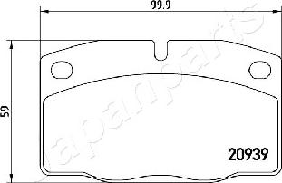 Japanparts PA-0406AF - Bremžu uzliku kompl., Disku bremzes ps1.lv