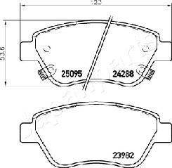 Japanparts PA-0400AF - Bremžu uzliku kompl., Disku bremzes ps1.lv