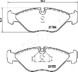 Japanparts PA-0414AF - Bremžu uzliku kompl., Disku bremzes ps1.lv