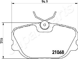 Japanparts PA-0415AF - Bremžu uzliku kompl., Disku bremzes ps1.lv