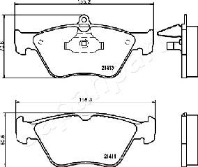 Japanparts PA-0410AF - Bremžu uzliku kompl., Disku bremzes ps1.lv