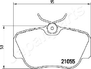 Japanparts PA-0413AF - Bremžu uzliku kompl., Disku bremzes ps1.lv