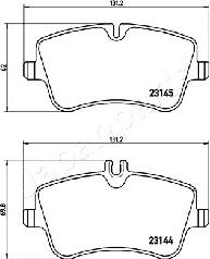 Japanparts PA-0509AF - Bremžu uzliku kompl., Disku bremzes ps1.lv