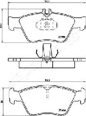 Japanparts PA-0508AF - Bremžu uzliku kompl., Disku bremzes ps1.lv