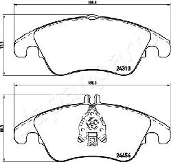 Japanparts PA-0513AF - Bremžu uzliku kompl., Disku bremzes ps1.lv