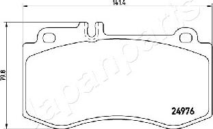 Japanparts PA-0522AF - Bremžu uzliku kompl., Disku bremzes ps1.lv