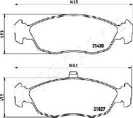 Japanparts PA-0633AF - Bremžu uzliku kompl., Disku bremzes ps1.lv