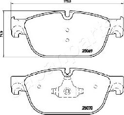 Japanparts PA-0620AF - Bremžu uzliku kompl., Disku bremzes ps1.lv