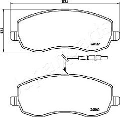 Japanparts PA-0621AF - Bremžu uzliku kompl., Disku bremzes ps1.lv