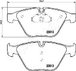 Japanparts PA-0115AF - Bremžu uzliku kompl., Disku bremzes ps1.lv