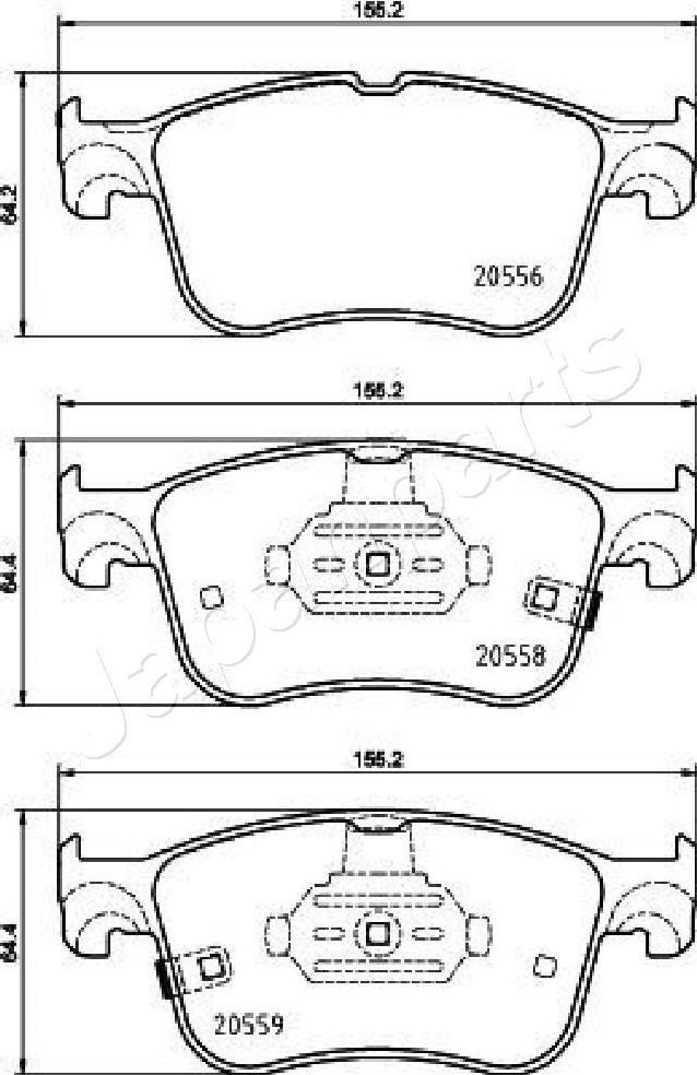 Japanparts PA-0354AF - Bremžu uzliku kompl., Disku bremzes ps1.lv