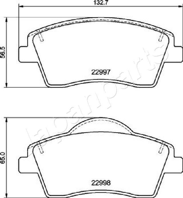 Japanparts PA-0355AF - Bremžu uzliku kompl., Disku bremzes ps1.lv