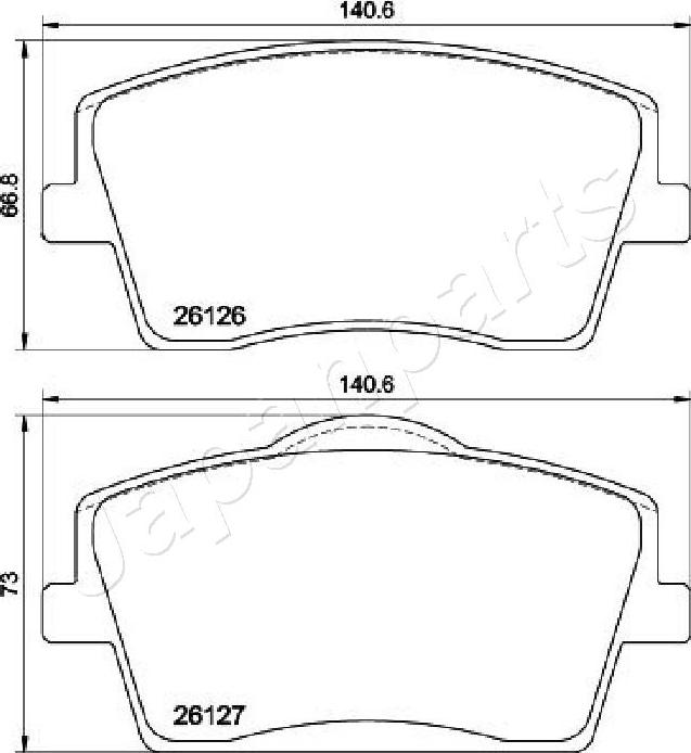 Japanparts PA-0353AF - Bremžu uzliku kompl., Disku bremzes ps1.lv