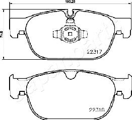 Japanparts PA-0333AF - Bremžu uzliku kompl., Disku bremzes ps1.lv