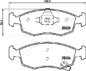 Japanparts PA-0228AF - Bremžu uzliku kompl., Disku bremzes ps1.lv