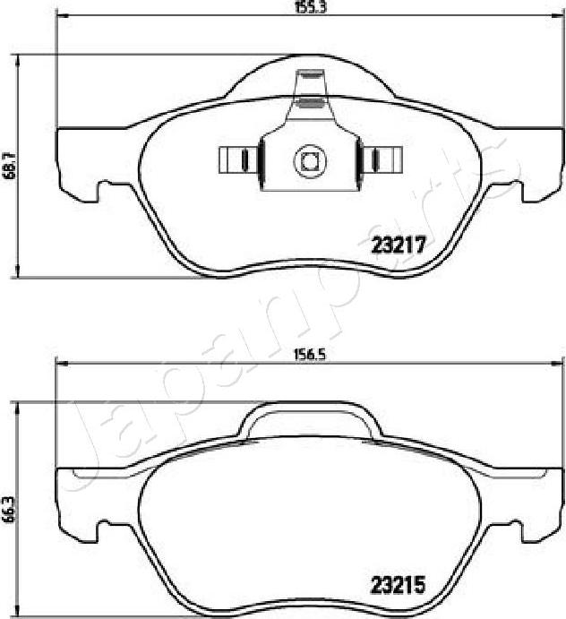 Japanparts PA-0712AF - Bremžu uzliku kompl., Disku bremzes ps1.lv