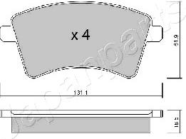 Japanparts PA-0720AF - Bremžu uzliku kompl., Disku bremzes ps1.lv