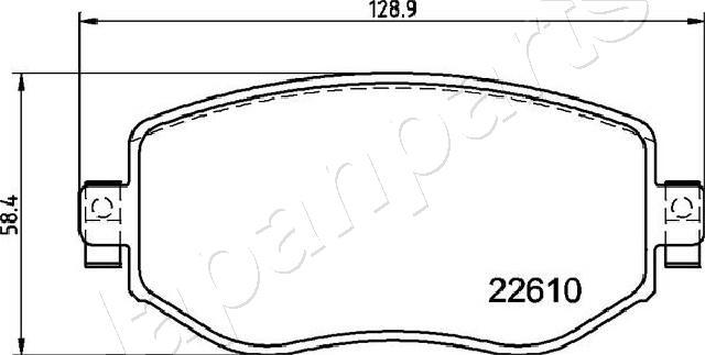 Japanparts PA-0722AF - Bremžu uzliku kompl., Disku bremzes ps1.lv