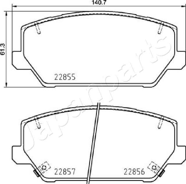 Japanparts PA-H28AF - Bremžu uzliku kompl., Disku bremzes ps1.lv