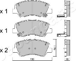 Japanparts PA-H27AF - Bremžu uzliku kompl., Disku bremzes ps1.lv