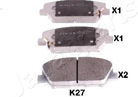 Japanparts PA-K27AF - Bremžu uzliku kompl., Disku bremzes ps1.lv