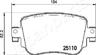 Japanparts PP-0900AF - Bremžu uzliku kompl., Disku bremzes ps1.lv