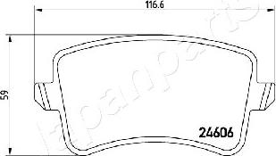 Japanparts PP-0908AF - Bremžu uzliku kompl., Disku bremzes ps1.lv