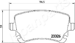 Japanparts PP-0907AF - Bremžu uzliku kompl., Disku bremzes ps1.lv