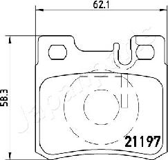 Japanparts PP-0502AF - Bremžu uzliku kompl., Disku bremzes ps1.lv