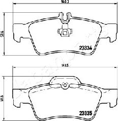 Japanparts PP-0511AF - Bremžu uzliku kompl., Disku bremzes ps1.lv