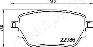 Japanparts PP-0533AF - Bremžu uzliku kompl., Disku bremzes ps1.lv