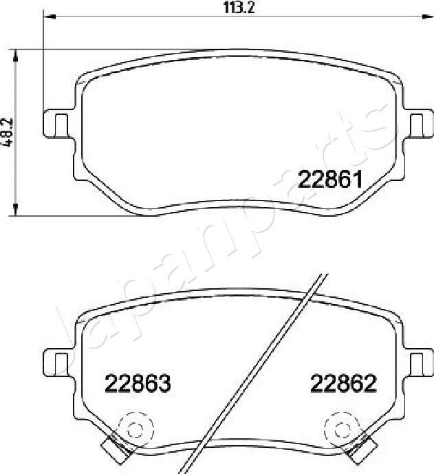 Japanparts PP-0532AF - Bremžu uzliku kompl., Disku bremzes ps1.lv