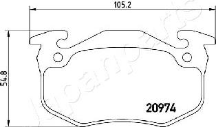 Japanparts PP-0611AF - Bremžu uzliku kompl., Disku bremzes ps1.lv