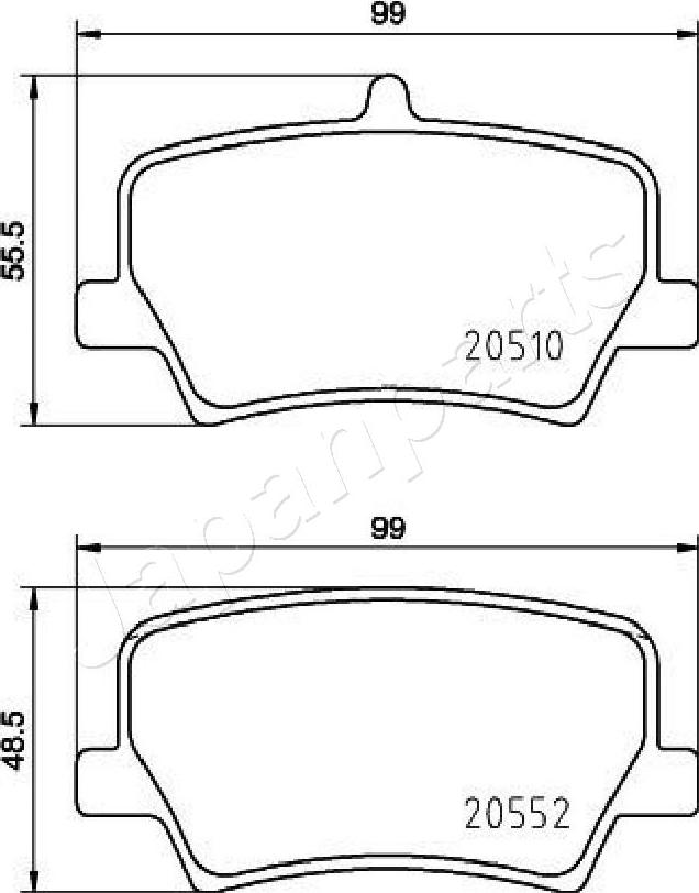 Japanparts PP-0322AF - Bremžu uzliku kompl., Disku bremzes ps1.lv