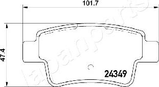 Japanparts PP-0201AF - Bremžu uzliku kompl., Disku bremzes ps1.lv