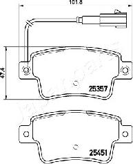 Japanparts PP-0215AF - Bremžu uzliku kompl., Disku bremzes ps1.lv