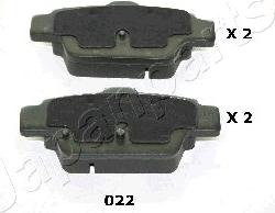 Japanparts PP-022AF - Bremžu uzliku kompl., Disku bremzes ps1.lv