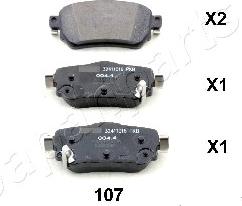 Japanparts PP-107AF - Bremžu uzliku kompl., Disku bremzes ps1.lv