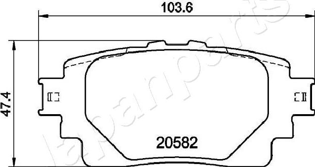 Japanparts PP-264AF - Bremžu uzliku kompl., Disku bremzes ps1.lv