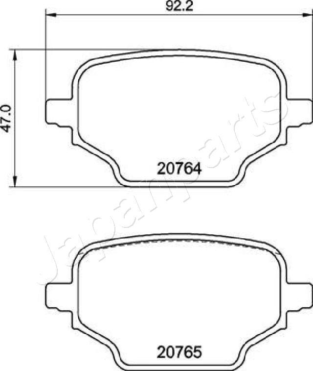 Japanparts PP-2005AF - Bremžu uzliku kompl., Disku bremzes ps1.lv