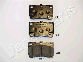 Japanparts PP-217AF - Bremžu uzliku kompl., Disku bremzes ps1.lv