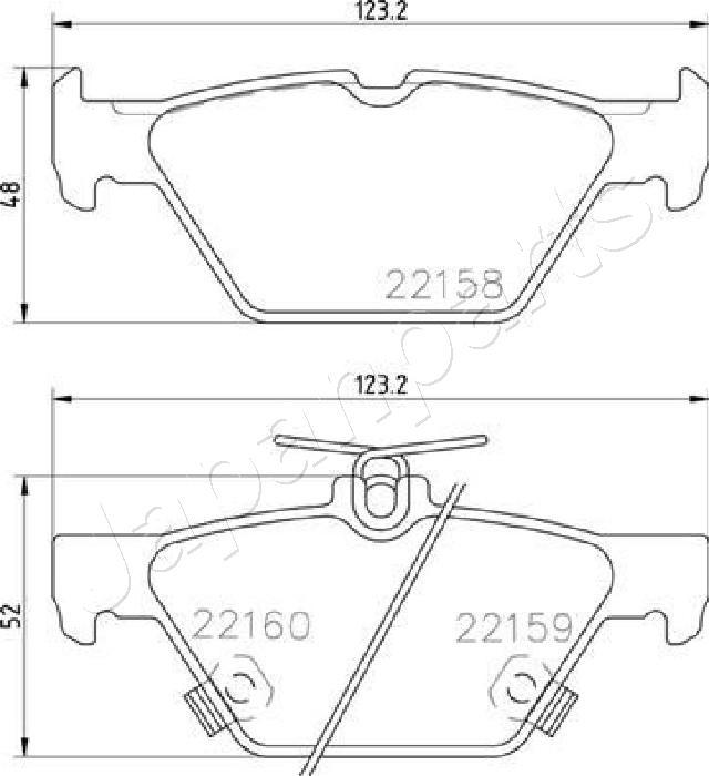 Japanparts PP-706AF - Bremžu uzliku kompl., Disku bremzes ps1.lv