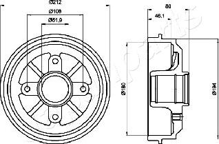 Japanparts TA-0608 - Bremžu trumulis ps1.lv