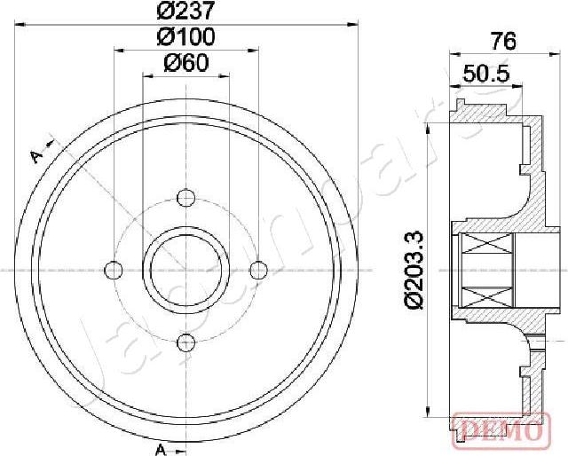 Japanparts TA-0700C - Bremžu trumulis ps1.lv