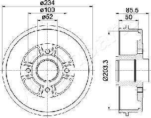 Japanparts TA-0702 - Bremžu trumulis ps1.lv