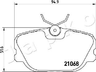 Japko 500415 - Bremžu uzliku kompl., Disku bremzes ps1.lv